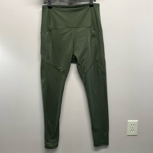 Thinx Moderate Absorbency Activewear Leggings High Rise Pockets Kale Green M - Picture 1 of 15